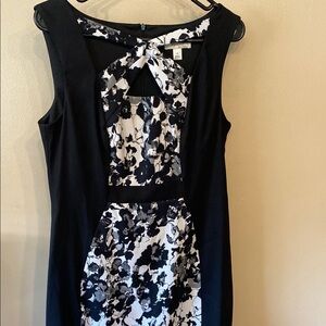 Dress Barn Black and White Halter Sheath Midi Dress